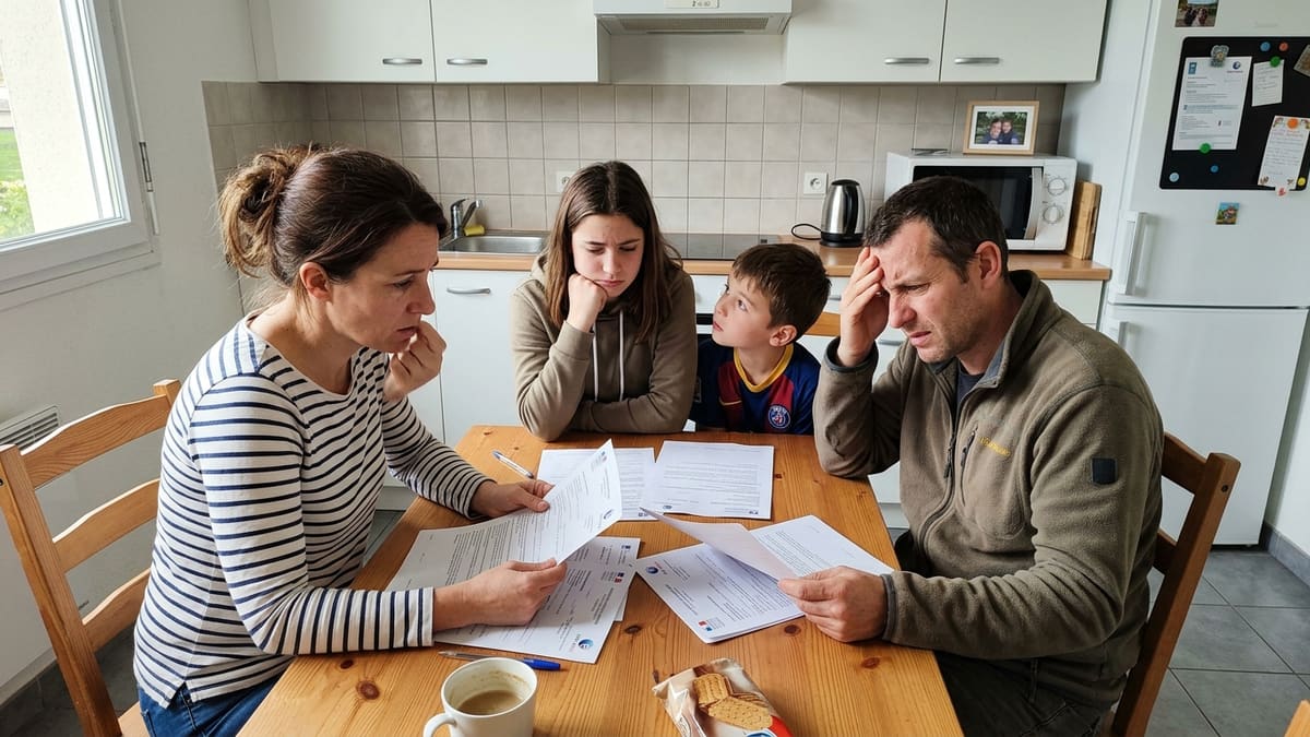 ALT FR — Famille anxieuse cherchant des aides état punaise de lit